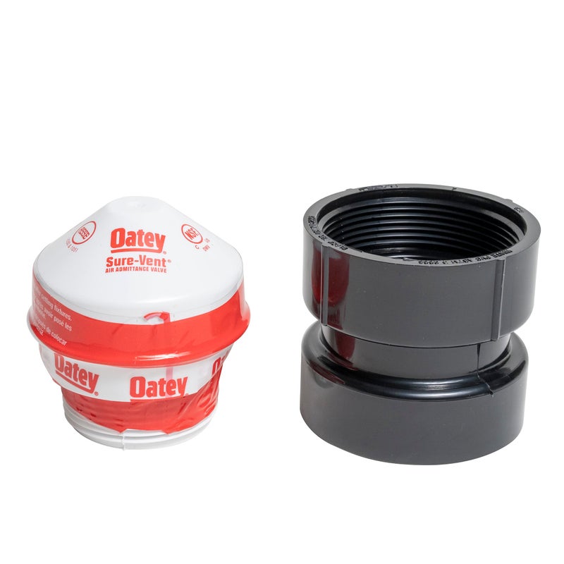 Oatey 39019 Sure-Vent 1.5 in. â€“ 2 in. 160 Branch, 24 Stack DFU Capacity Air Admittance Valve with Straight ABS Schedule 40 Adapter - Image 2